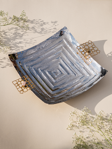 Stainless handmade Ra collection square plate